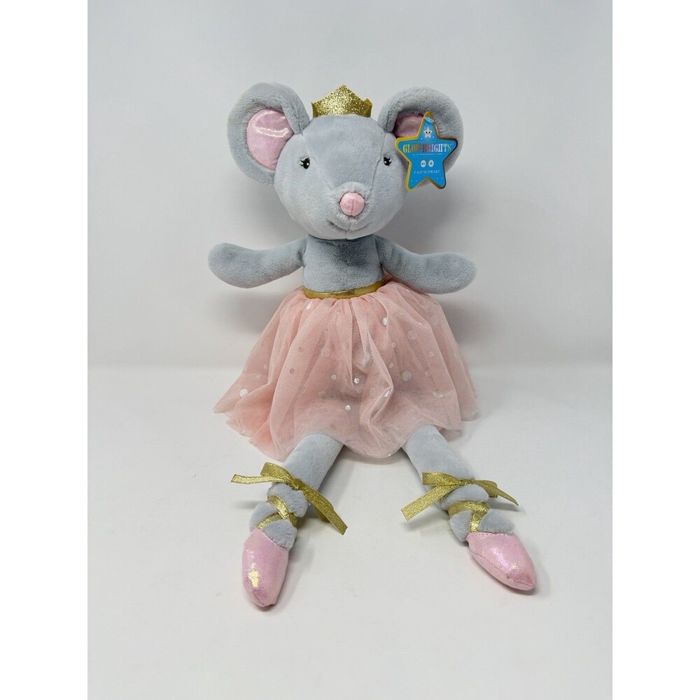 FAO Schwarz Glow Brights Musical Ballerina Mouse Plush Toy, Lights, Sound - NWT